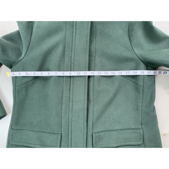J Jill Womens Mock Neck Zip Front Coat M Green Utility Military Chore Jacket - Picture 7 of 11